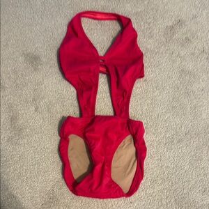 Red Cutout One-Piece Swimsuit